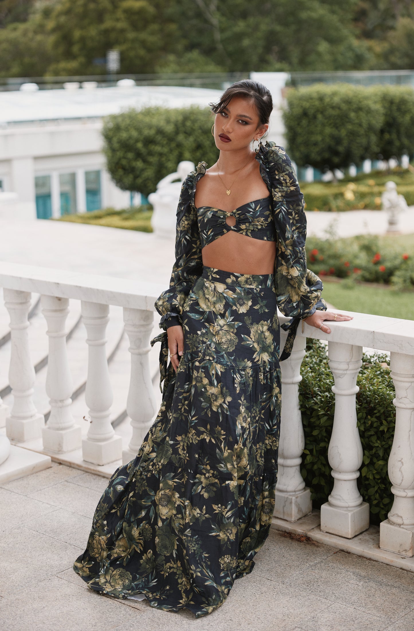 Asilio Linen Printed Skirt Set
