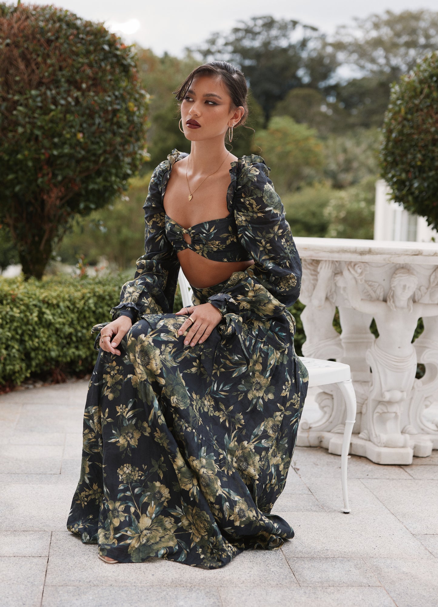 Asilio Linen Printed Skirt Set