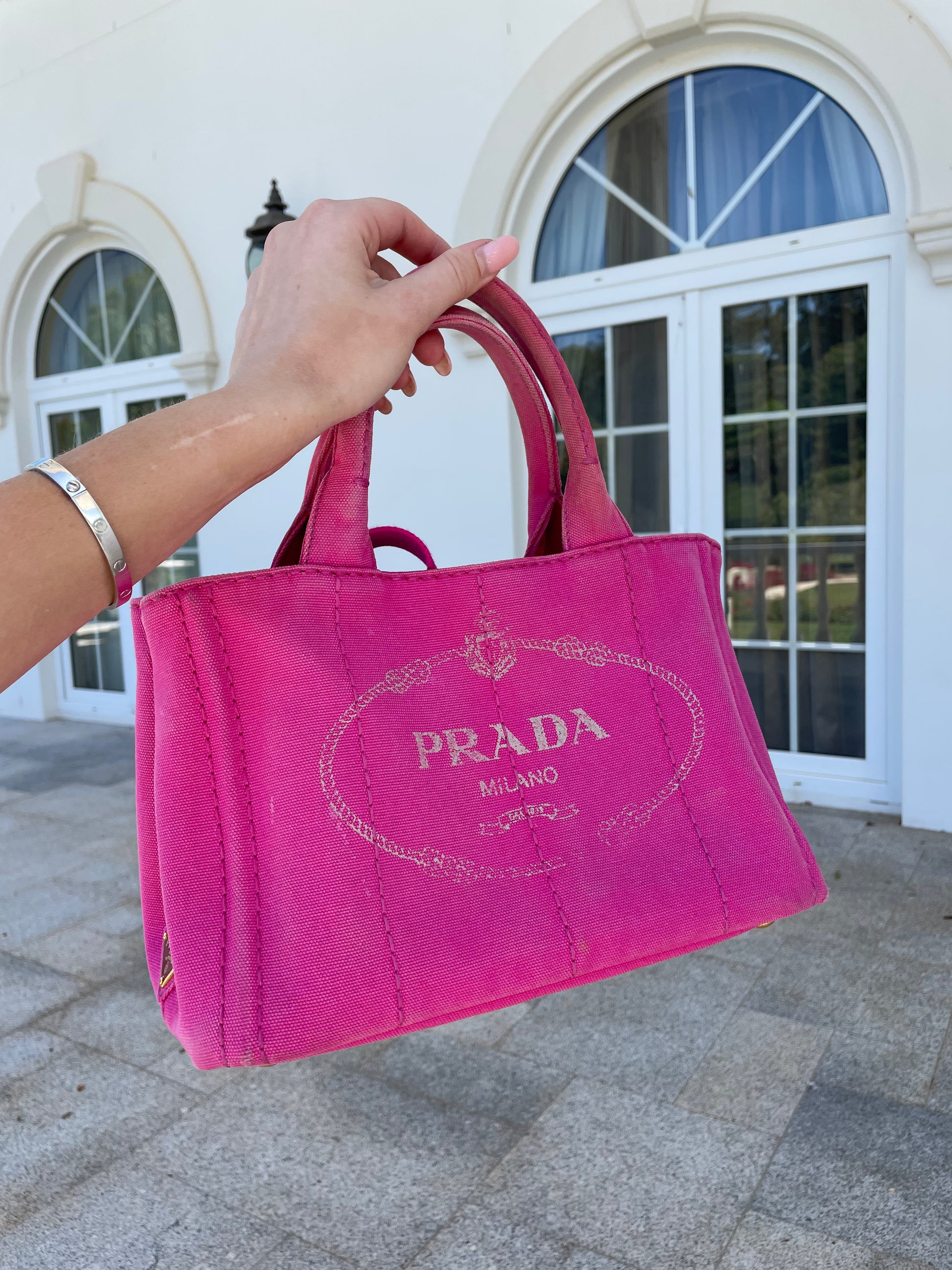 Prada fabric tote shop