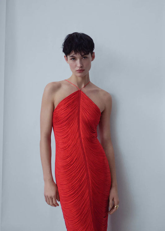 Mango Fringe Midi